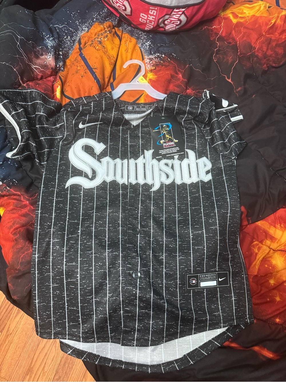 MLB Youth Southside Black Pinstripe Baseball Jersey